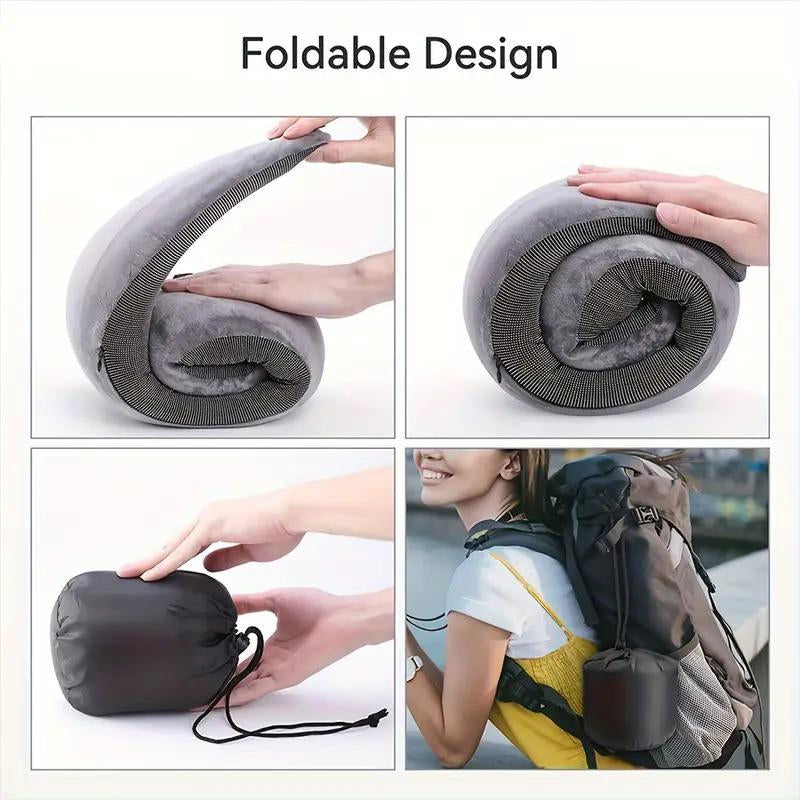 Snail Design Travel Neck Pillow, 1 Count Memory Foam Neck Pillow with Storage Bag, Breathable Polyester Pillow, Hand Washable Pillow for Long Flights & Airplane Sleep Comfort, Room Accessories