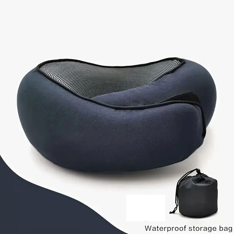 Snail Design Travel Neck Pillow, 1 Count Memory Foam Neck Pillow with Storage Bag, Breathable Polyester Pillow, Hand Washable Pillow for Long Flights & Airplane Sleep Comfort, Room Accessories