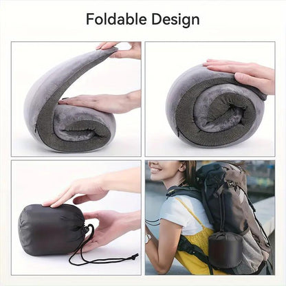 Snail Design Travel Neck Pillow, 1 Count Memory Foam Neck Pillow with Storage Bag, Breathable Polyester Pillow, Hand Washable Pillow for Long Flights & Airplane Sleep Comfort, Room Accessories