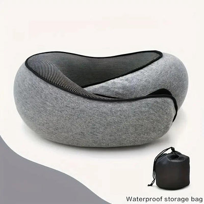 Snail Design Travel Neck Pillow, 1 Count Memory Foam Neck Pillow with Storage Bag, Breathable Polyester Pillow, Hand Washable Pillow for Long Flights & Airplane Sleep Comfort, Room Accessories