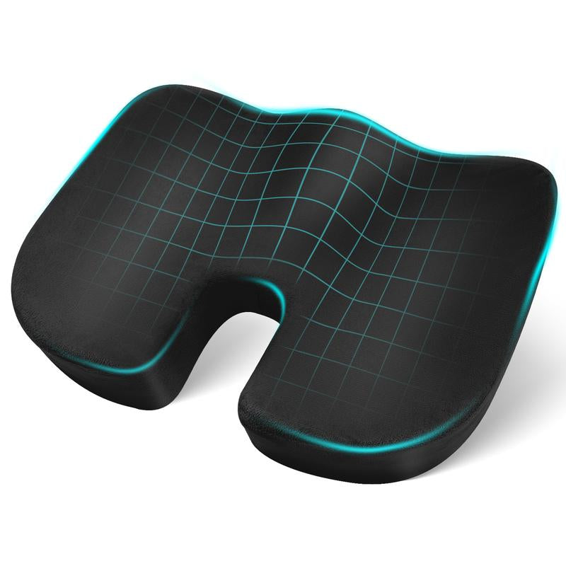 Seat Cushion – Gel & Memory Foam Office Chair Cushion for Tailbone Pain Relief, Non-Slip Desk Chair & Car Seat Cushion for Sciatica & Back Pain